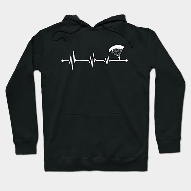 Skydiving Heartbeat Skydiver Skydive EKG Hoodie by ChrifBouglas